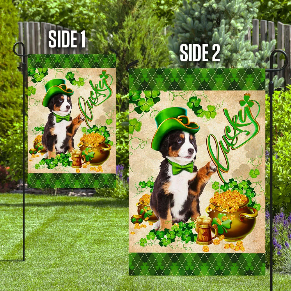 Australian Shepherd House Flag - St Patrick's Day Garden Flag - Outdoor St Patrick's Day Decor
