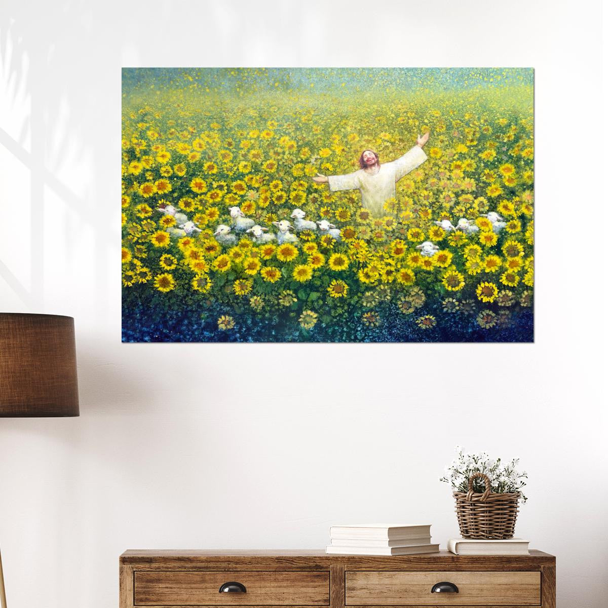 Be Glad And Rejoice Jesus And Sunflower Canvas - Jesus Canvas - God Canvas - Christian Wall Art Poster