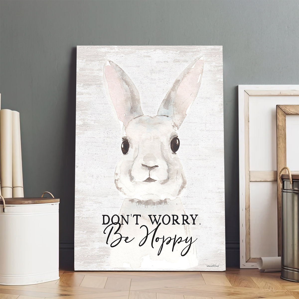 Be Hoppy Bunny Canvas Print - Easter Wall Art - Easter Vertical Canvas - Easter Gift