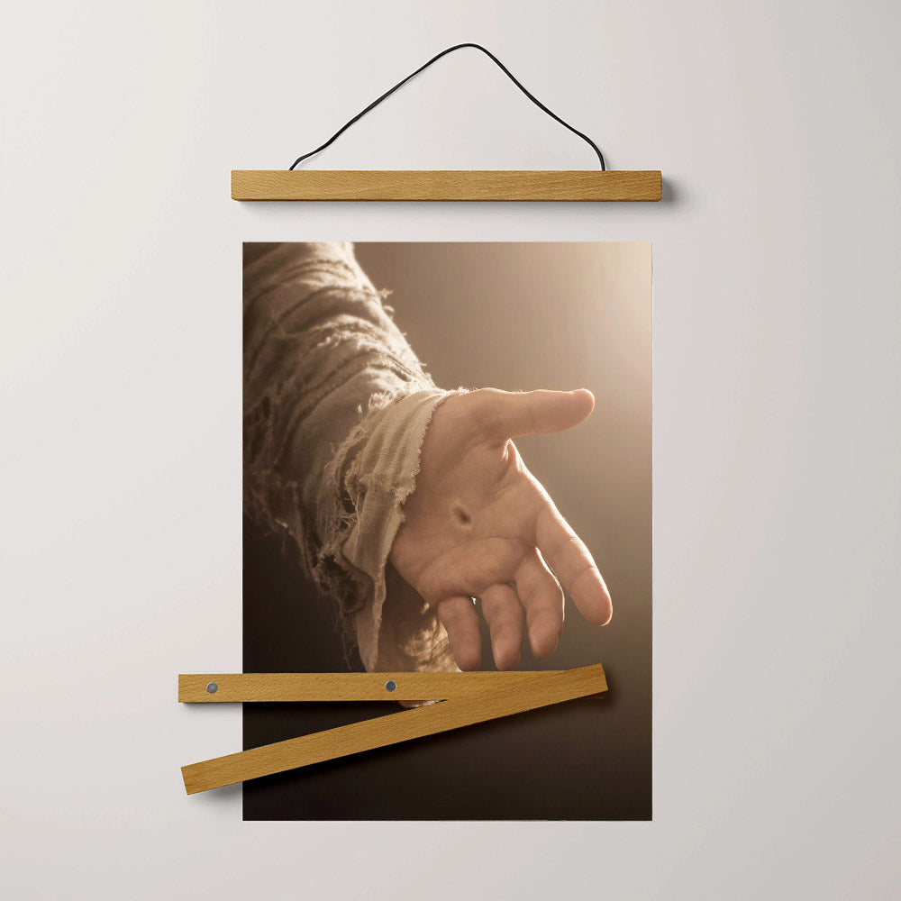 Be Still - The Hand Of God Hanging Canvas - Religious Canvas