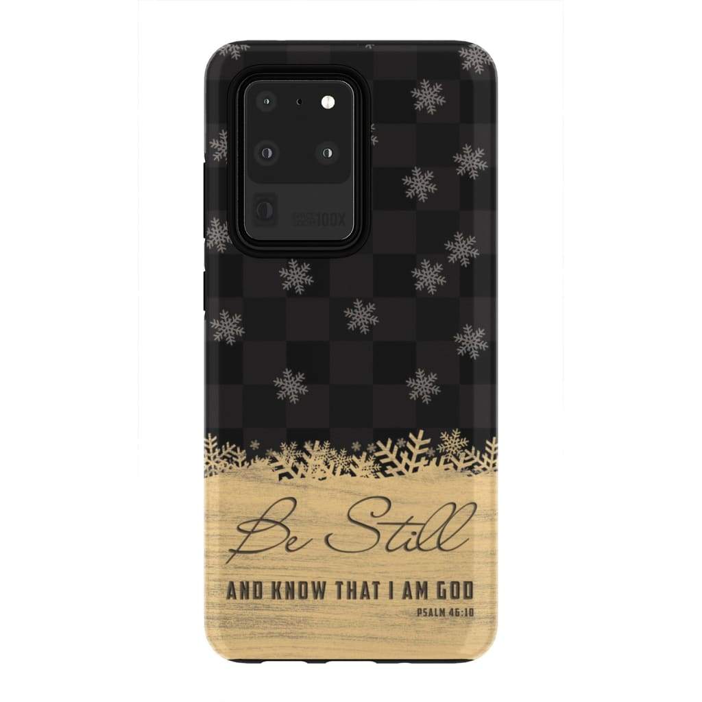 Be Still And Know That I Am God - Black Buffalo Plaid - Christmas Phone Case - Bible Verse Phone Cases Samsung