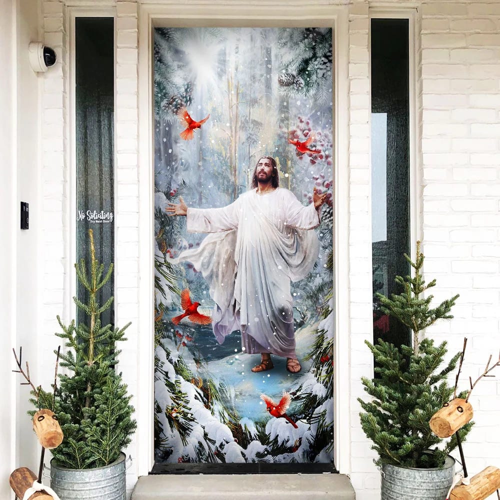 Be Still And Know That I Am God - Jesus Christmas American Door Cover - Christmas Outdoor Decoration