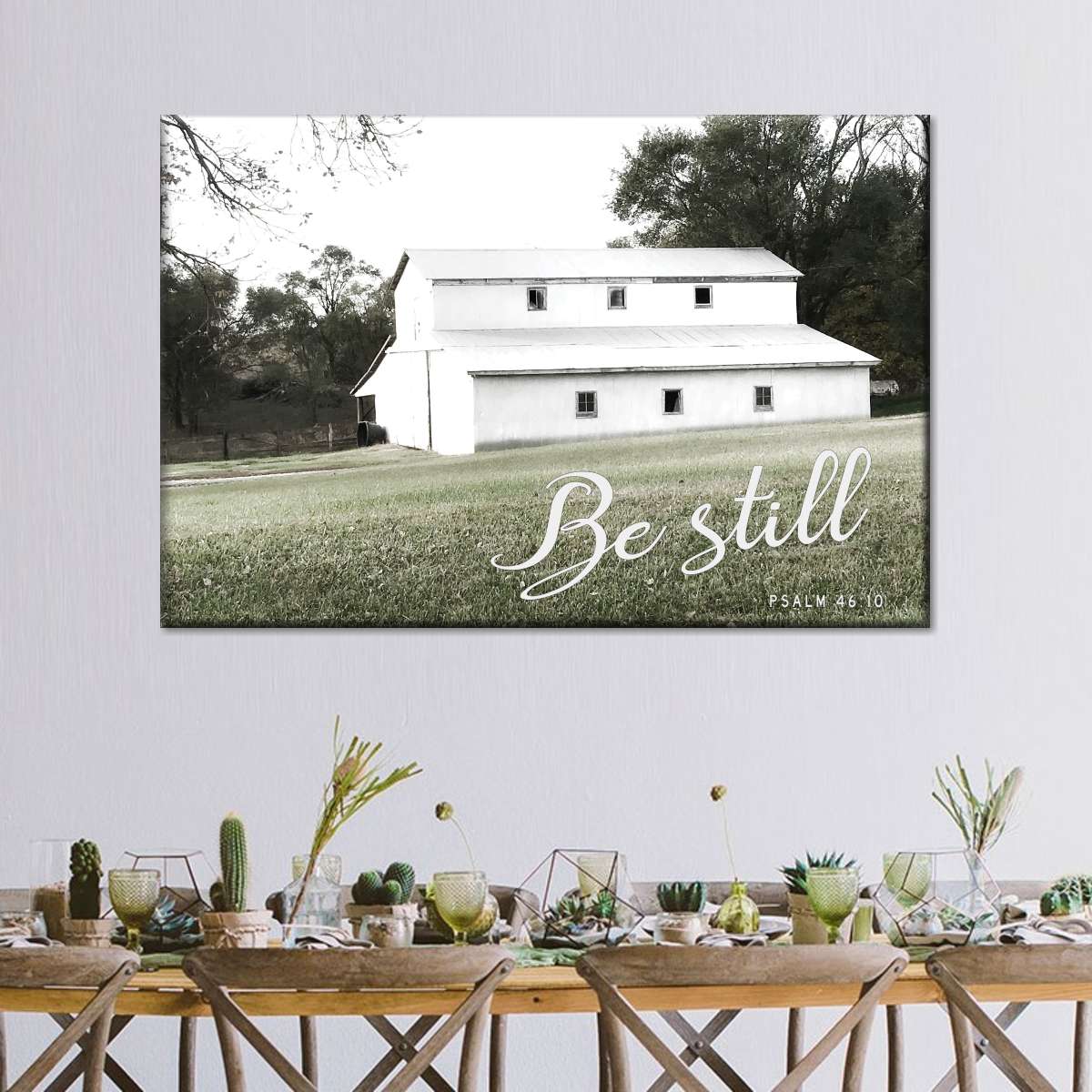 Be Still Barn Canvas Wall Art - Christian Canvas Wall Art - Religious Wall Art Canvas