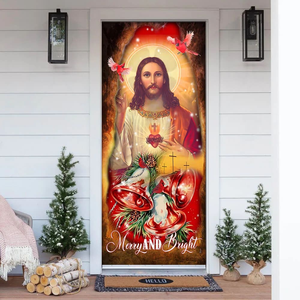 Beautiful Jesus Christ Door Cover - Religious Door Decorations - Christian Home Decor