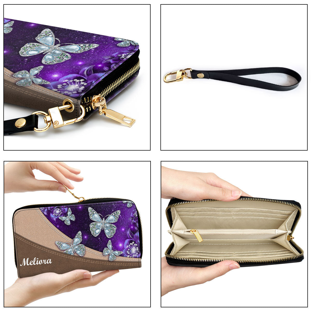 Beautiful Personalized Butterfly Clutch Purse - Women Clutch Purse