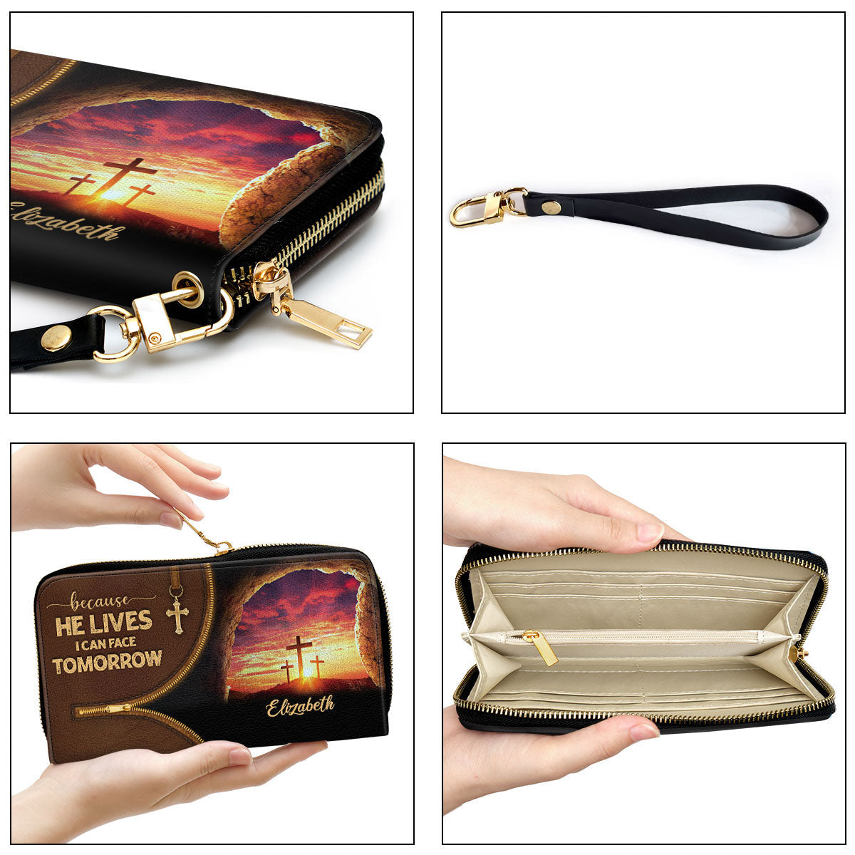 Because He Lives, I Can Face Tomorrow - Personalized Clutch Purse - Women Clutch Purse