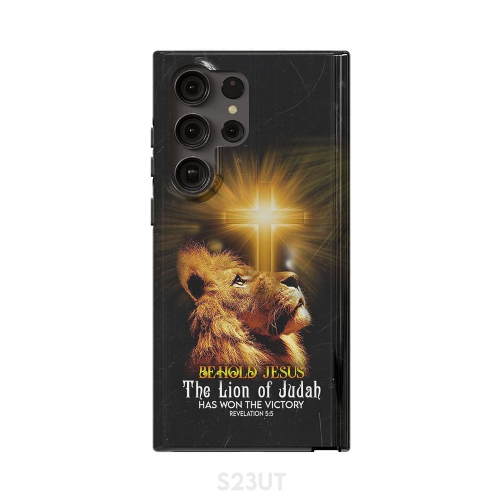 Behold Jesus The Lion Of Judah Has Won The Victory Phone Case - Scripture Phone Cases - Iphone Cases Christian