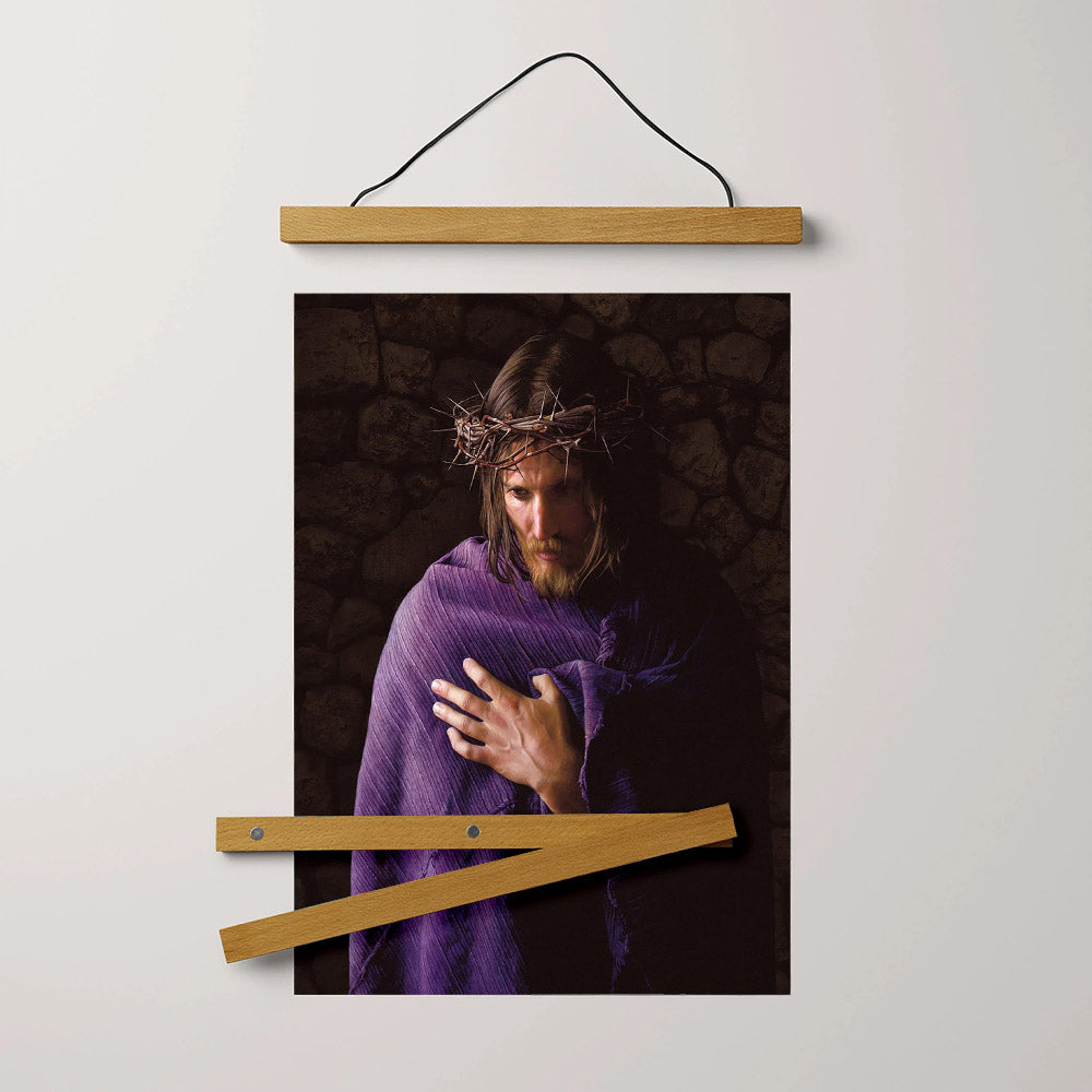 Behold The Man Hanging Canvas Wall Art - Jesus Picture - Jesus Portrait Canvas - Religious Canvas