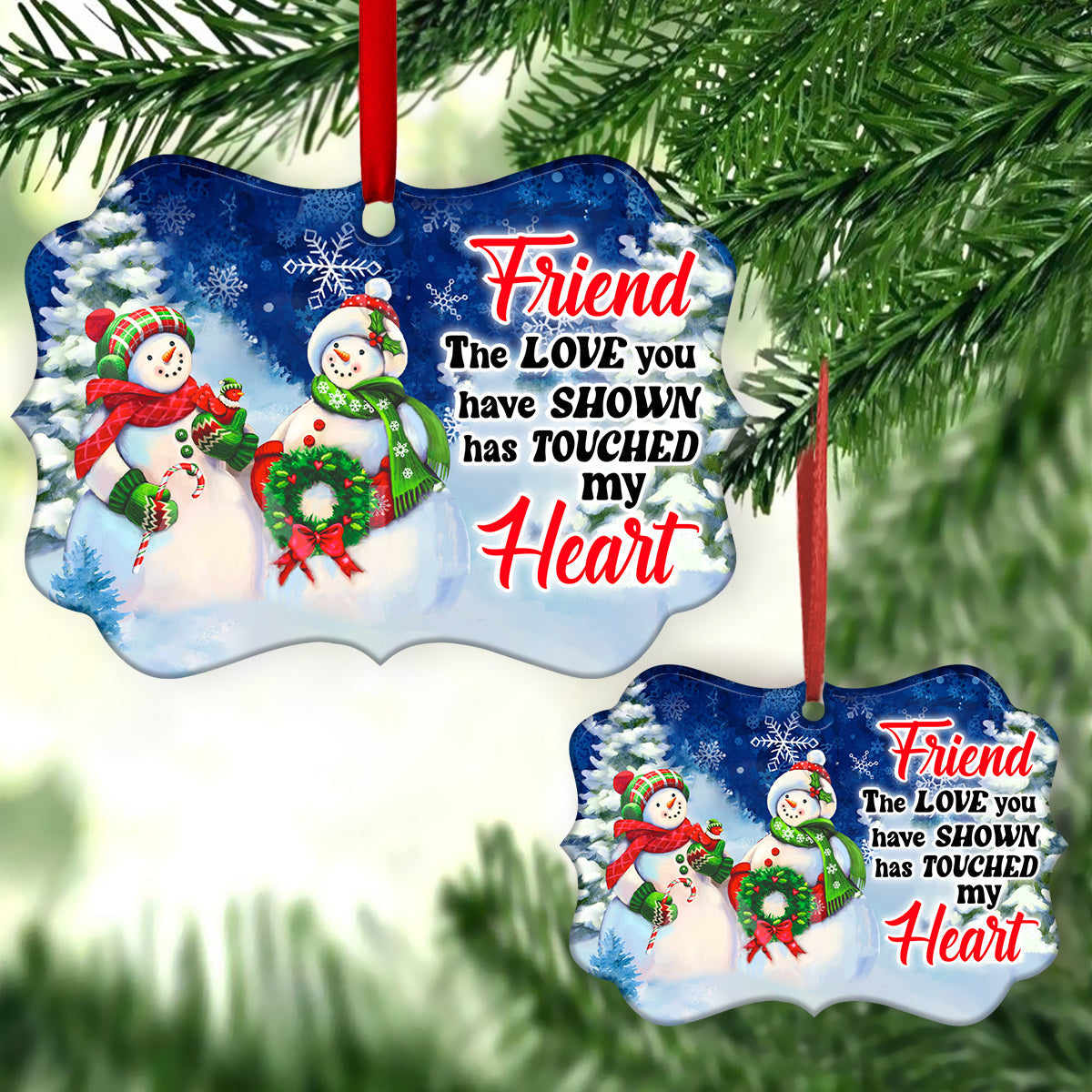 Bestie Snowman Friend Metal Ornament - Christmas Ornament - Christmas Gift