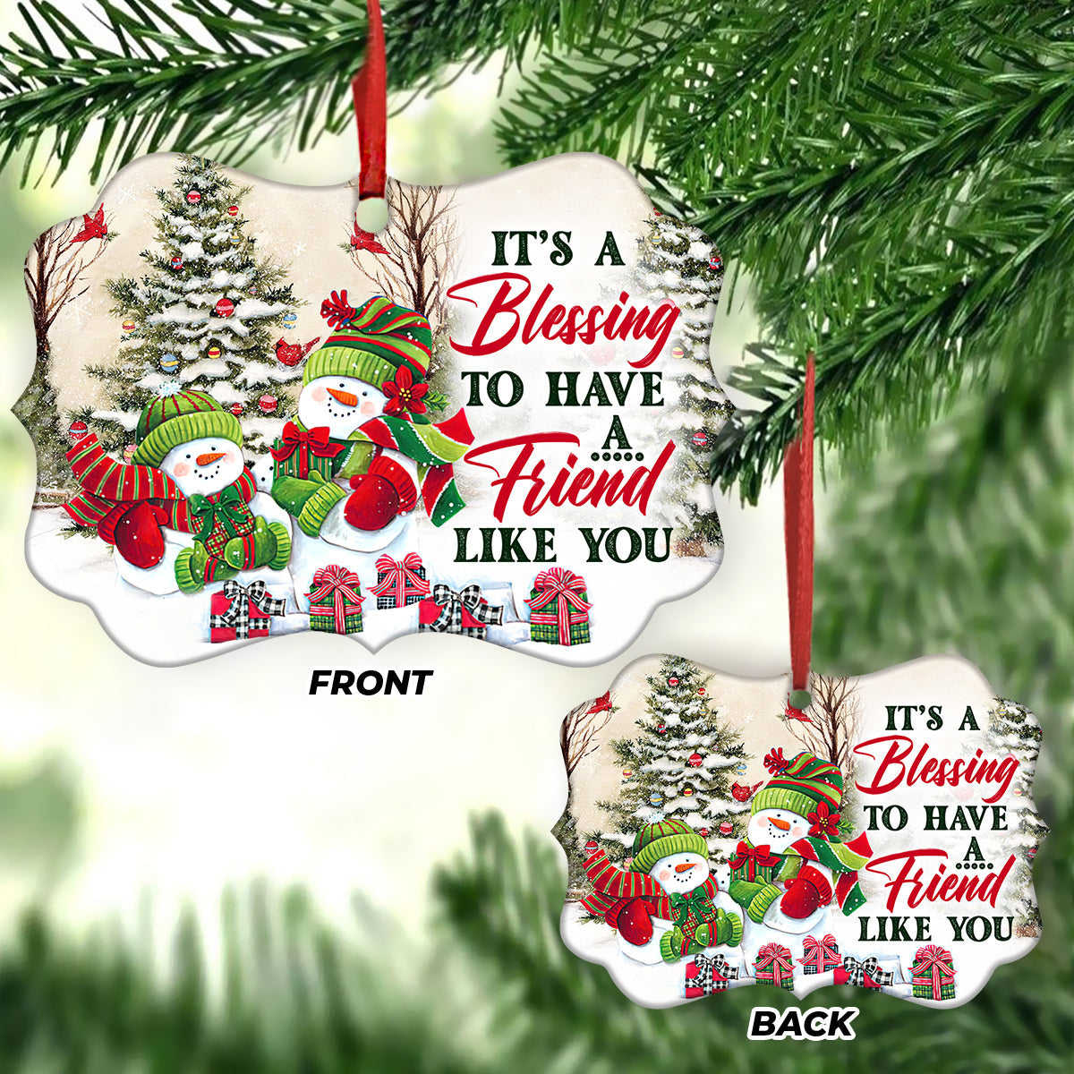 Bestie Snowman Have A Friend Like You Metal Ornament - Christmas Ornament - Christmas Gift