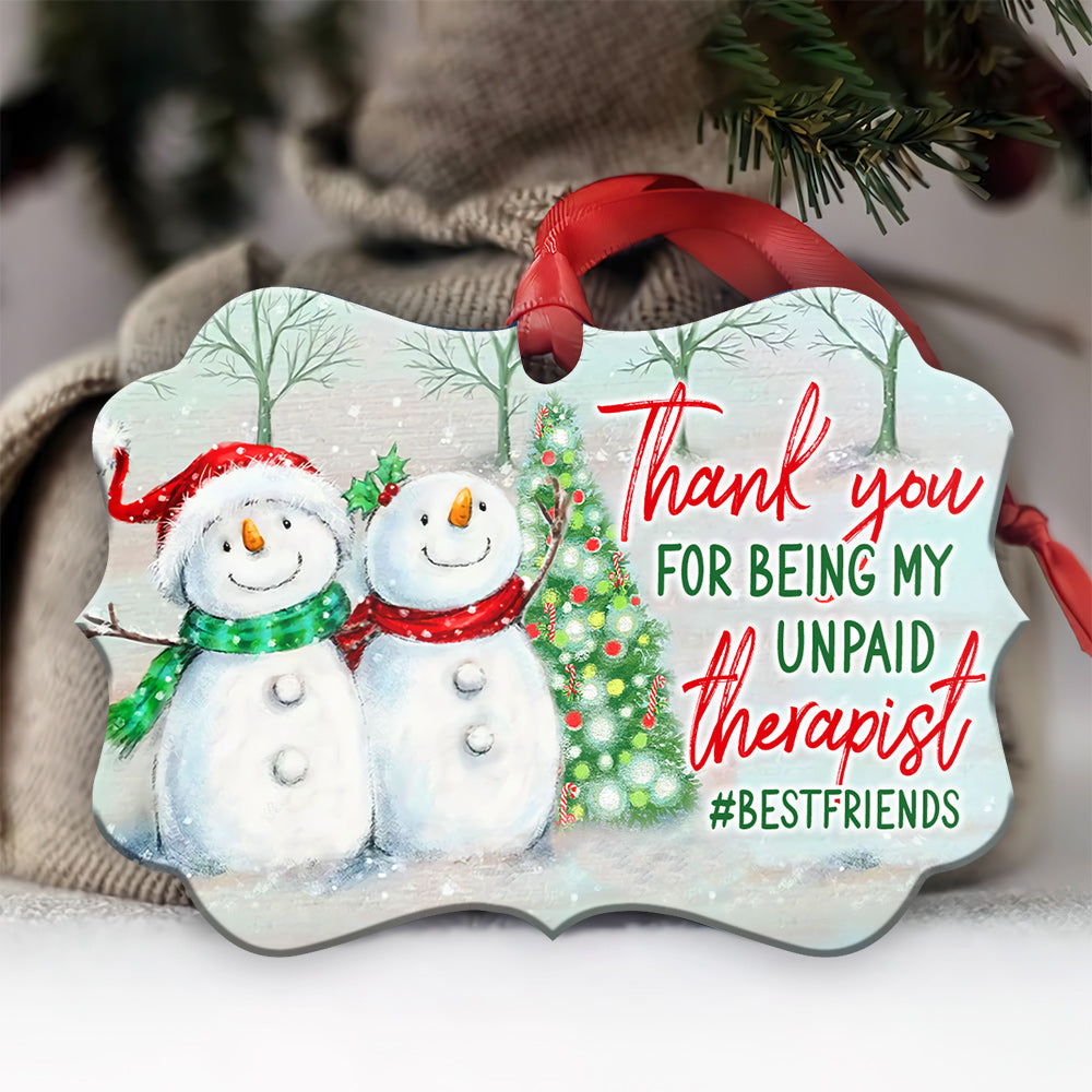 Bestie Snowman My Unpaid Therapist Ornament - Christmas Ornament - Ciaocustom