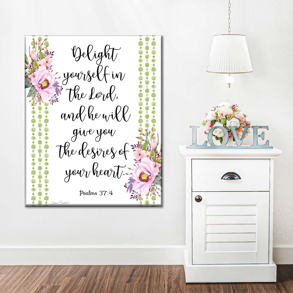 Bible Verse Bouquet Canvas Wall Art - Christian Wall Decor Art - Religious Wall Decor