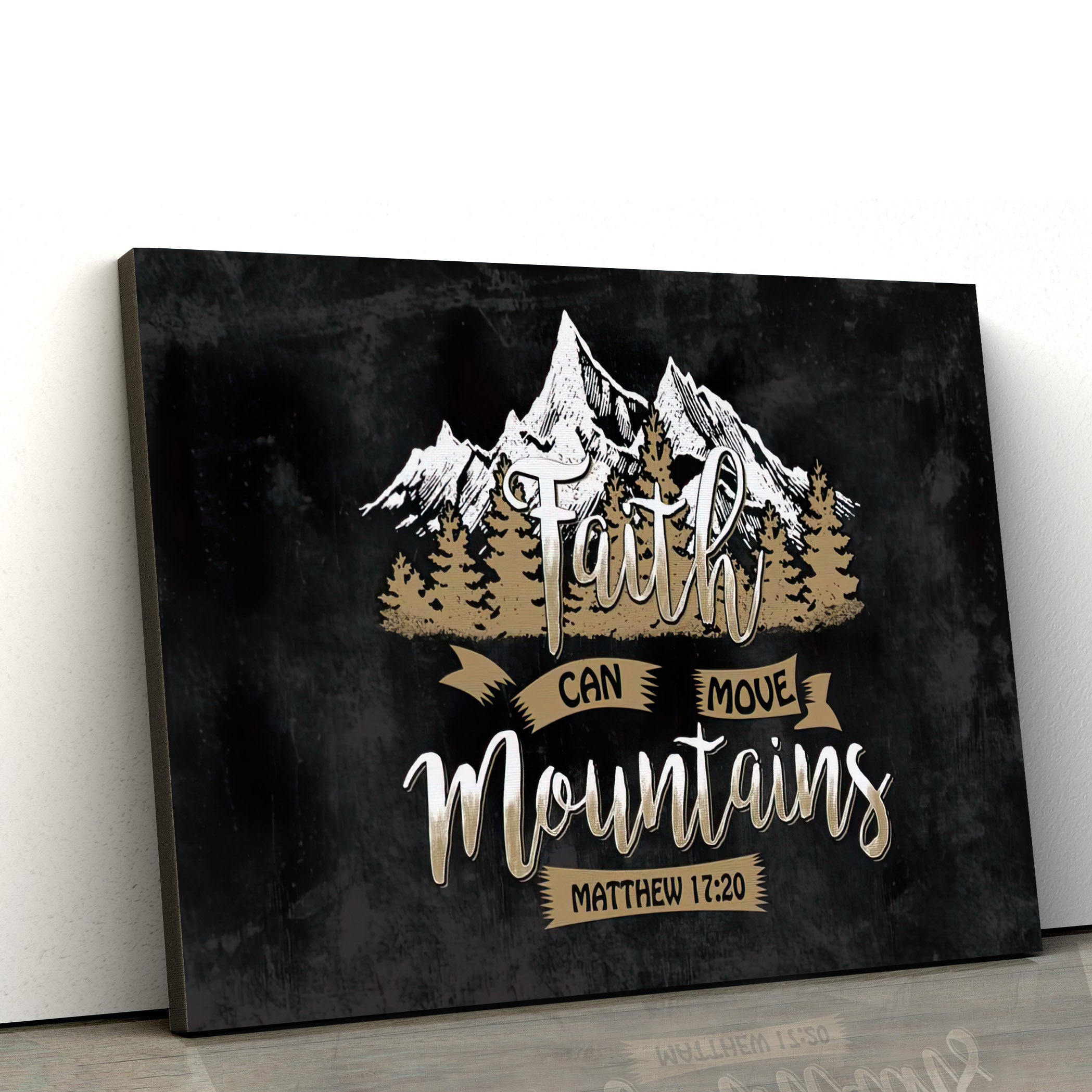 Bible Verse Wall Art Faith Can Move Mountains Matthew 1720 Canvas Prin ...