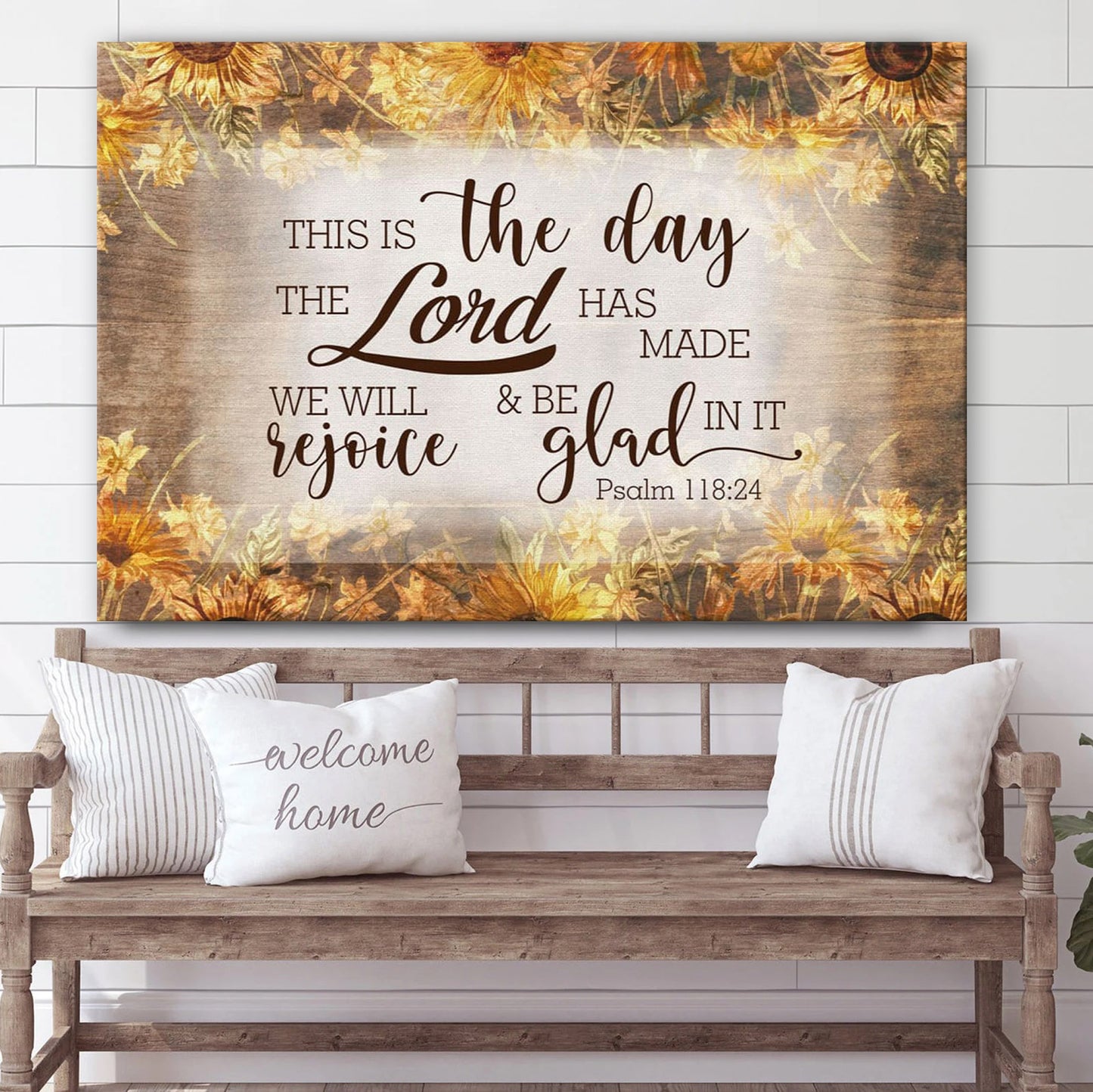 Bible Verse Wall Art This Is The Day Lord Has Made Psalm 11824 Canvas Print