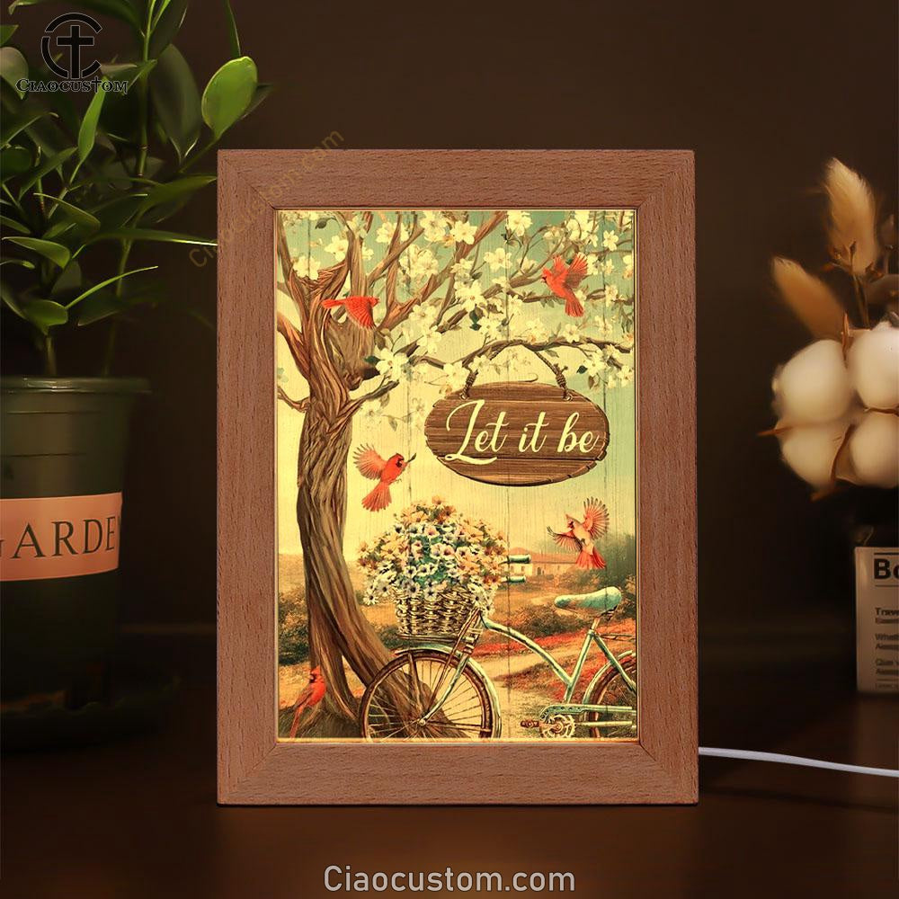 Bicycle Drawing, Flower Basket, Cardinals, Let It Be Frame Lamp