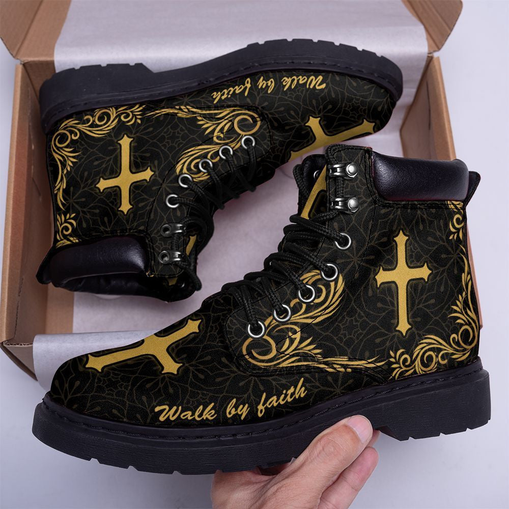 Black Jesus Walk By Faith Tbl Boots 3 - Christian Shoes For Men And Women