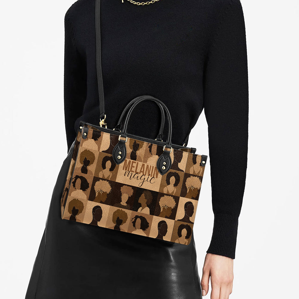 Black Woman Melanin Magic Leather Bag - Women's Pu Leather Bag - Best Mother's Day Gifts