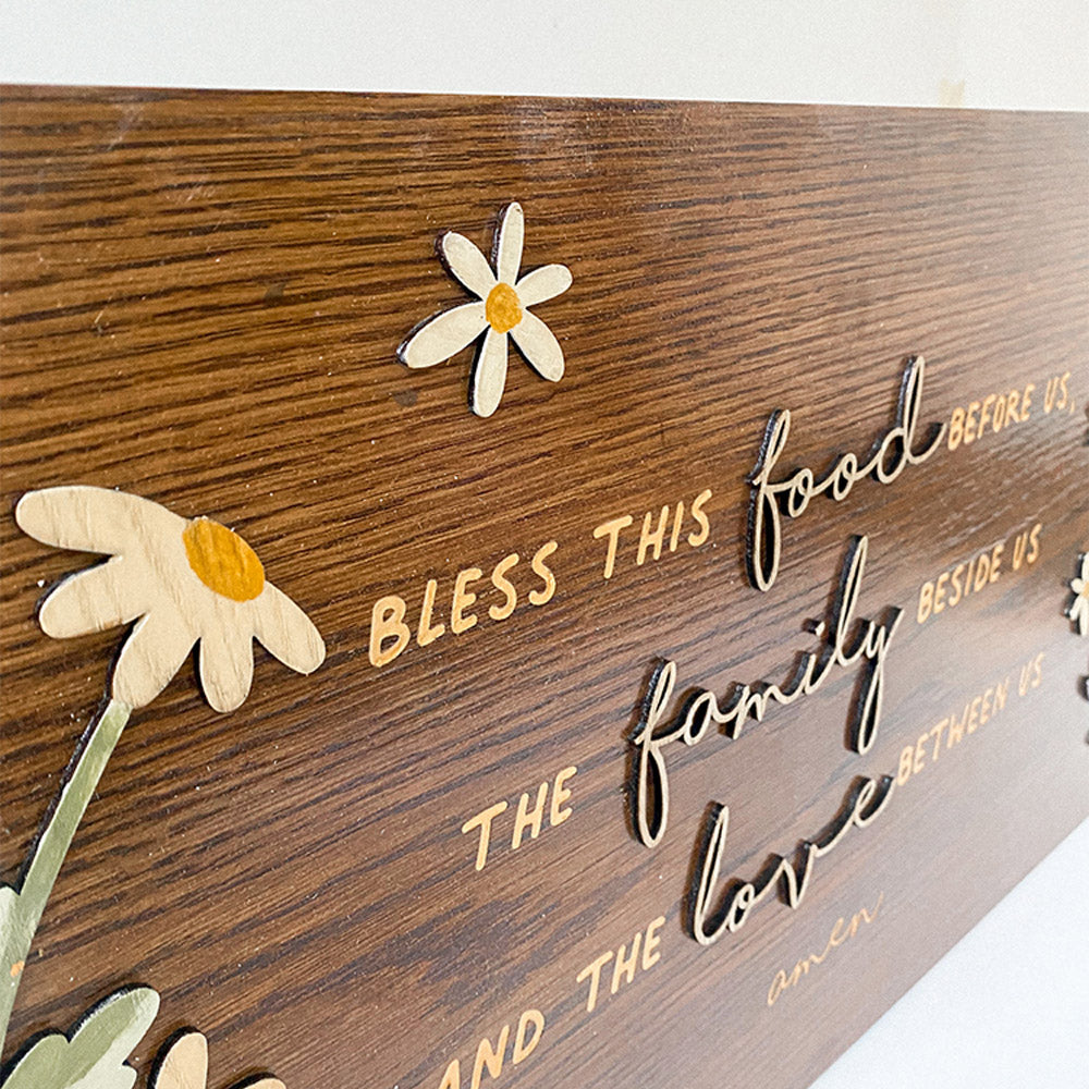 Bless This Food Before Us Wood Sign - Christian Wood Signs - Bible Verse Wall Art