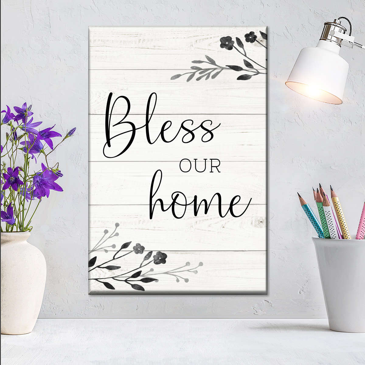 Bless Our Home Canvas Wall Art - Christian Wall Decor Art - Religious Wall Decor