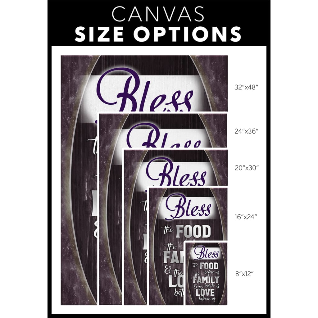 Bless The Food Before Us The Family Beside Us Canvas Wall Art - Christian Canvas Prints - Bible Verse Canvas