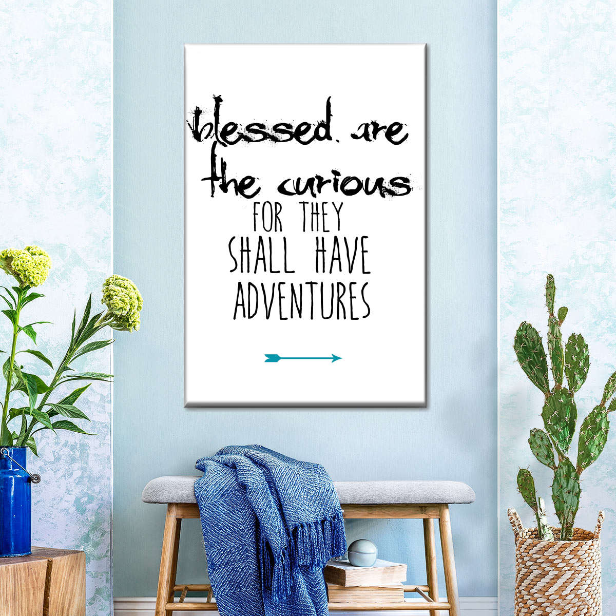 Blessed Are The Curious Canvas Wall Art - Christian Wall Decor Art - Religious Wall Decor