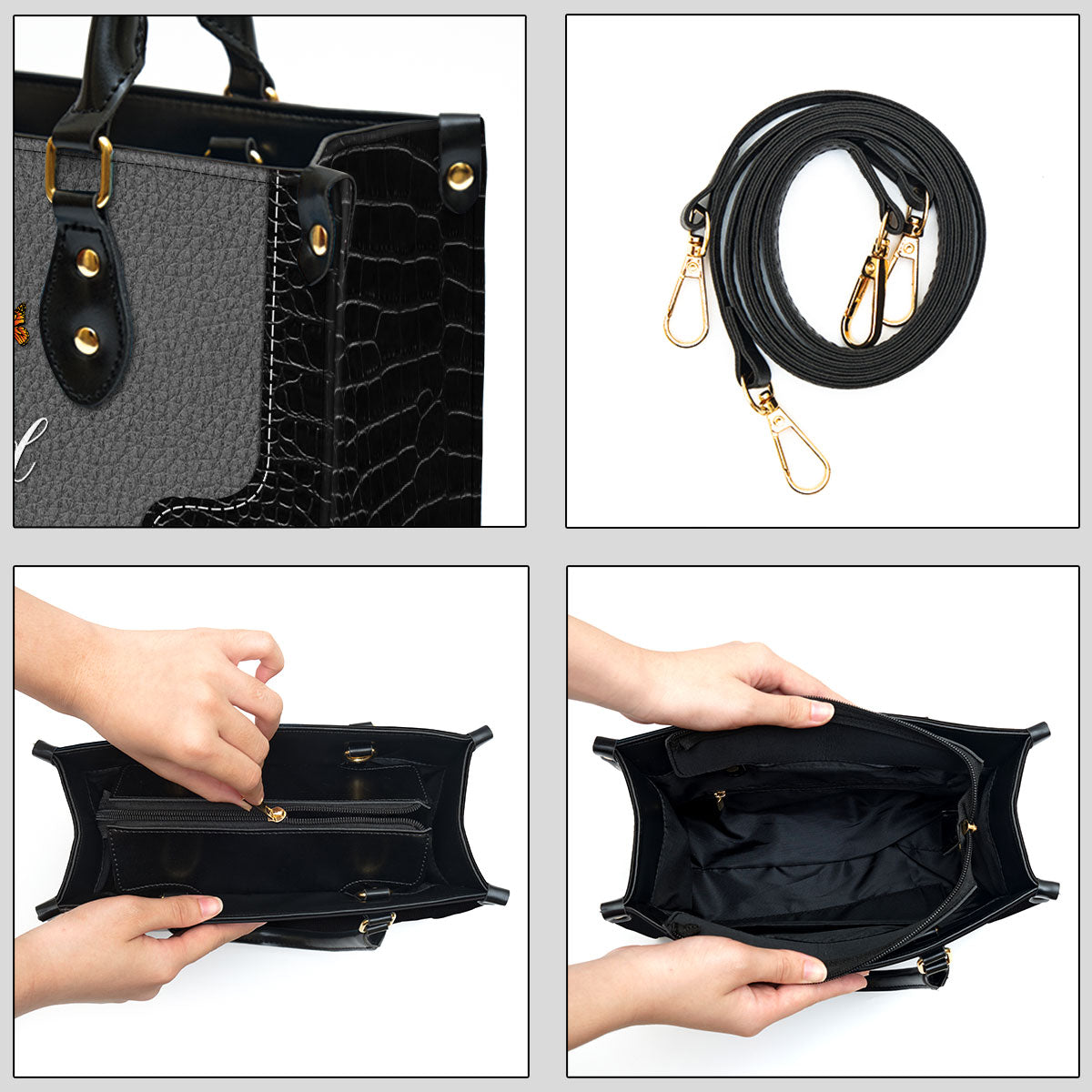 Blessed Are Those Who Spoil And Pamper Cross And Sunflower Leather Bag - Personalized Leather Bag With Handle for Christian Women