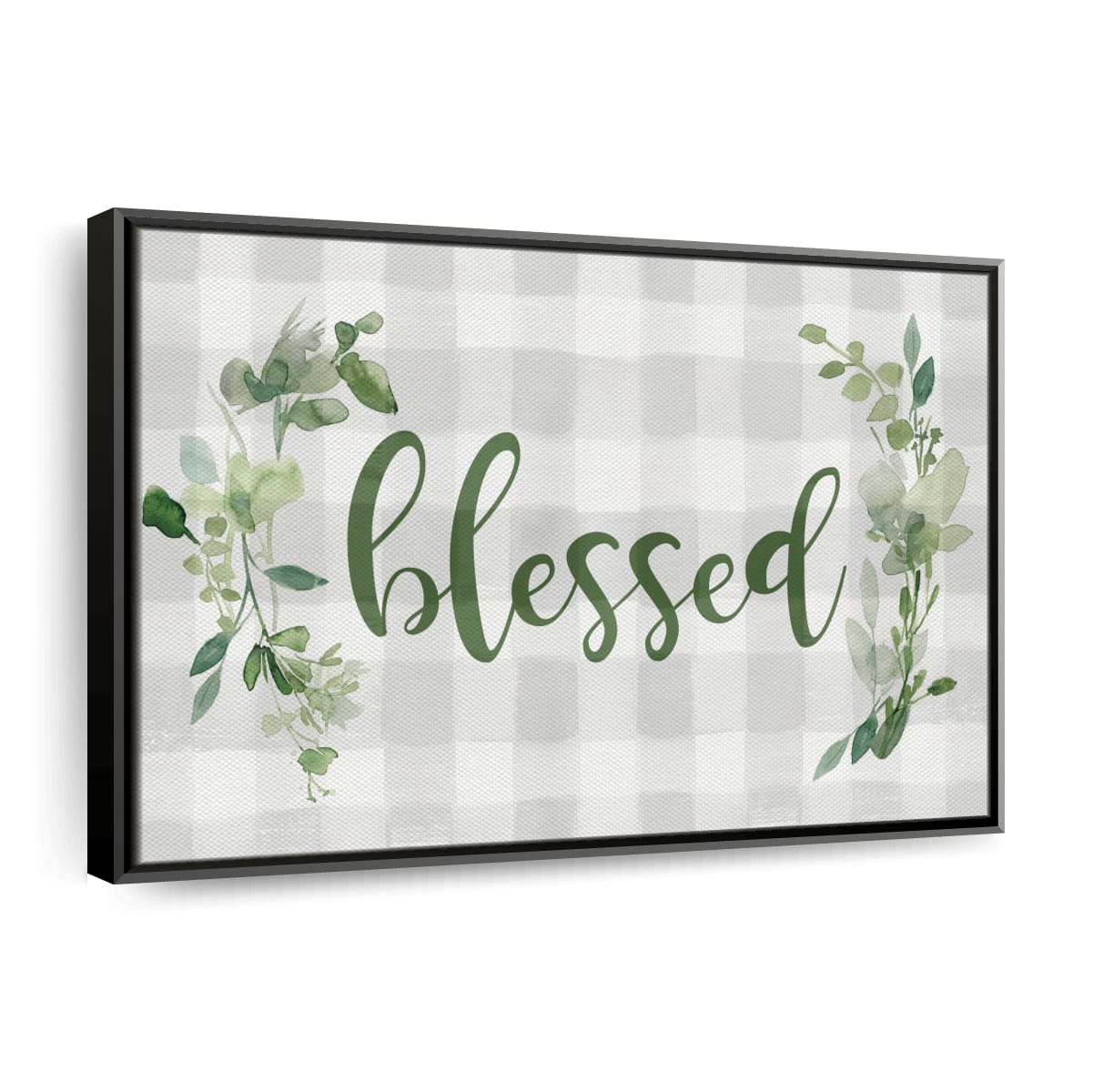 Blessed Checked Canvas Wall Art - Christian Canvas Wall Art - Religious Wall Art Canvas