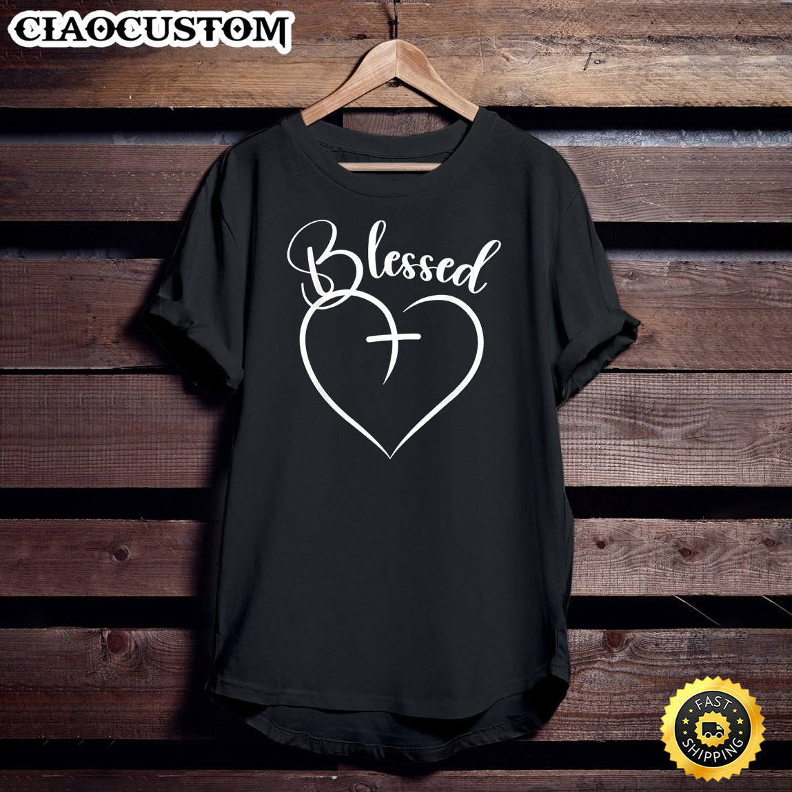 Blessed Heart Cross Jesus Has My Back Faith Christian T-Shirt - Christian Shirt