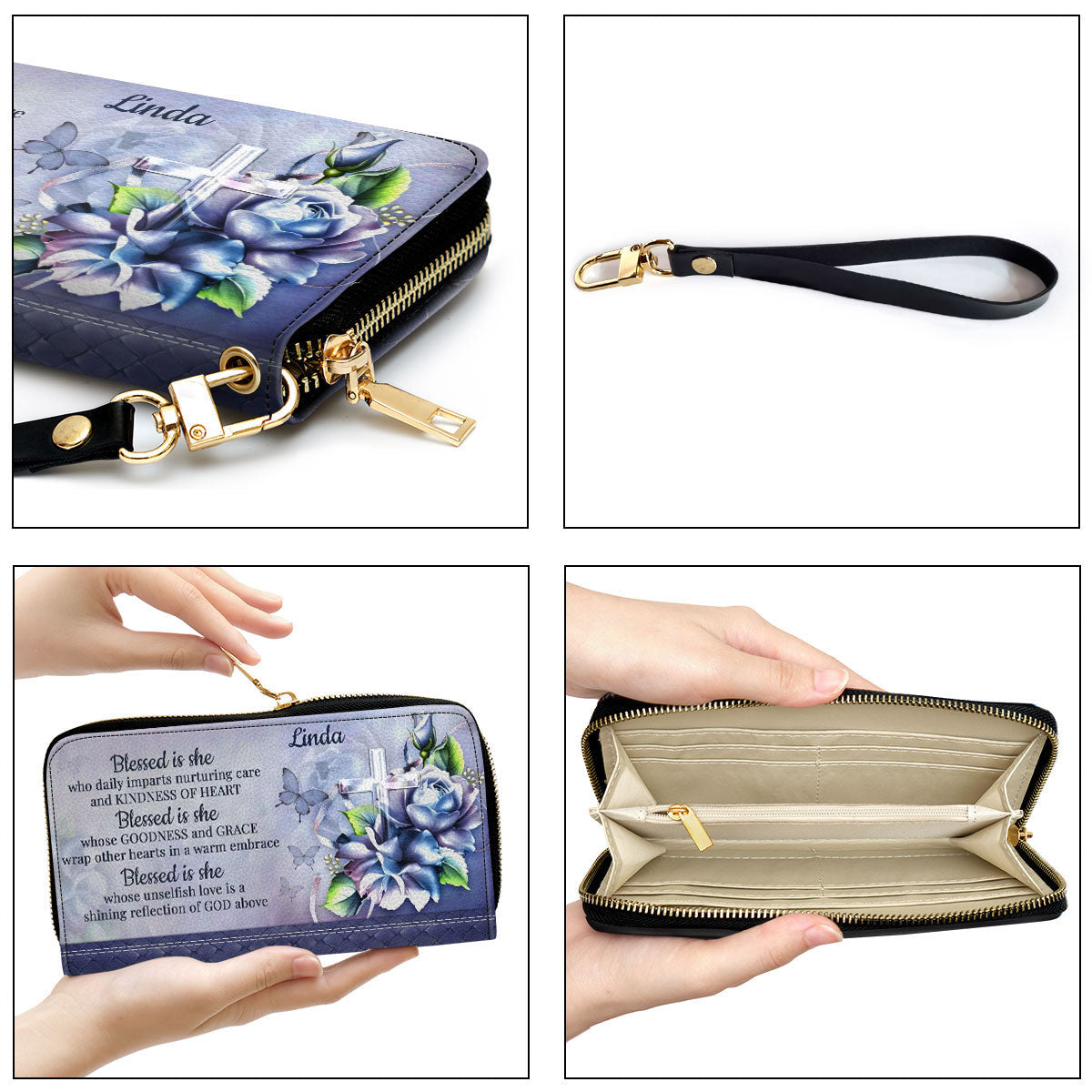 Blessed Is She Who Daily Imparts Nurturing Care And Kindness Of Heart - Pretty Personalized Clutch Purse - Women Clutch Purse