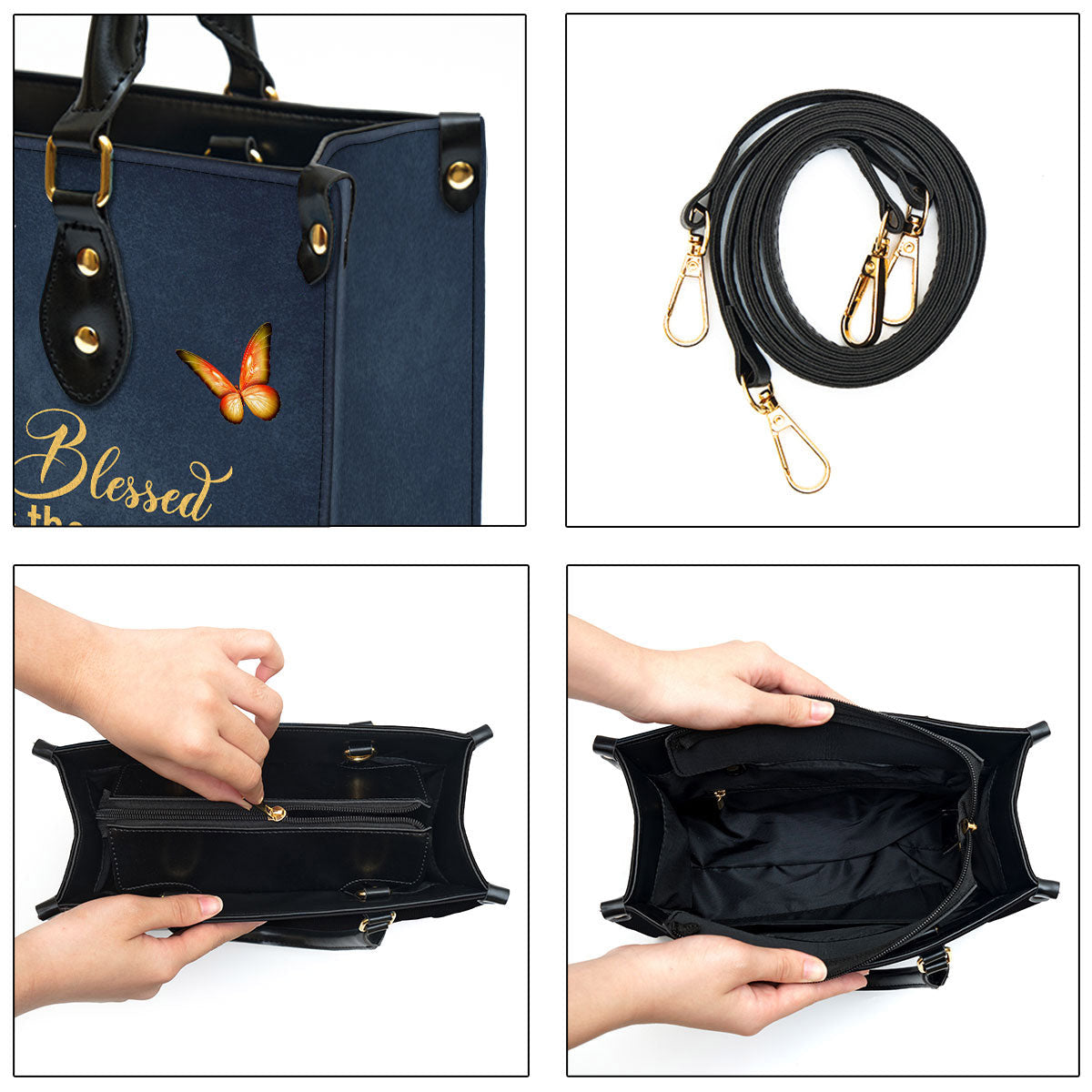 Blessed Is The Woman Who Trusts In The Lord Jeremiah 177 Personalized Flower Leather Handbag