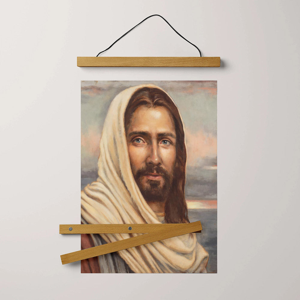 Blessed Savior Hanging Canvas Wall Art - Jesus Picture - Jesus Portrait Canvas - Religious Canvas
