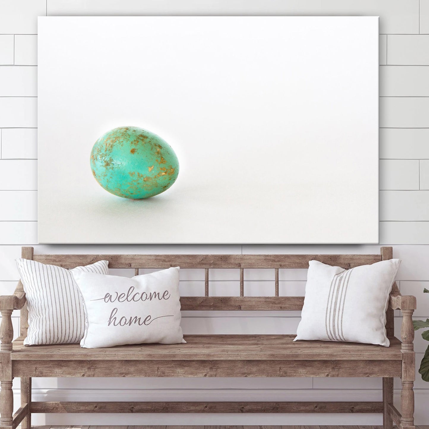 Blue And Gold Egg Canvas Wall Art - Easter Wall Art - Christian Canvas Wall Art