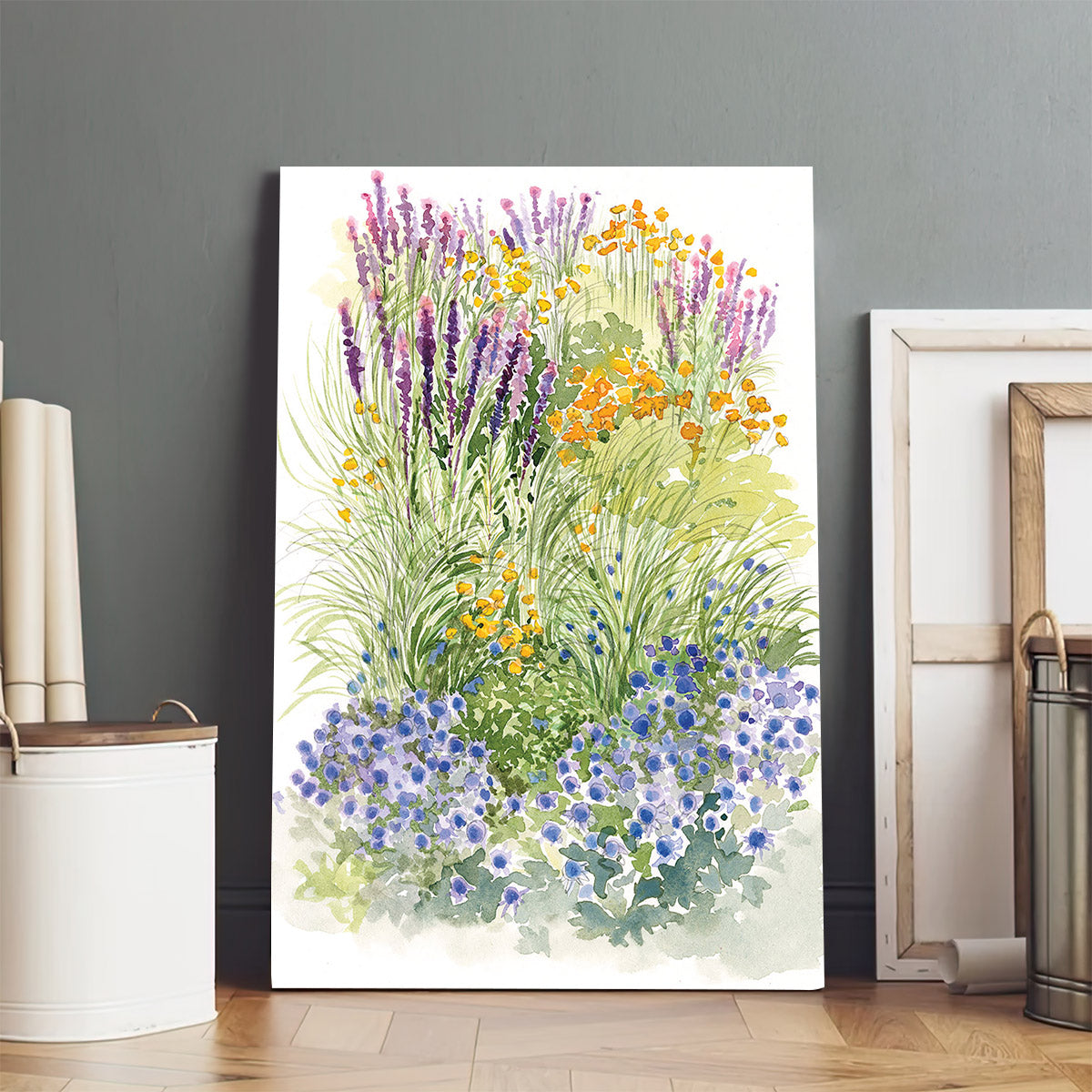 Blues Garden Canvas Print - Easter Wall Art - Easter Vertical Canvas - Easter Gift