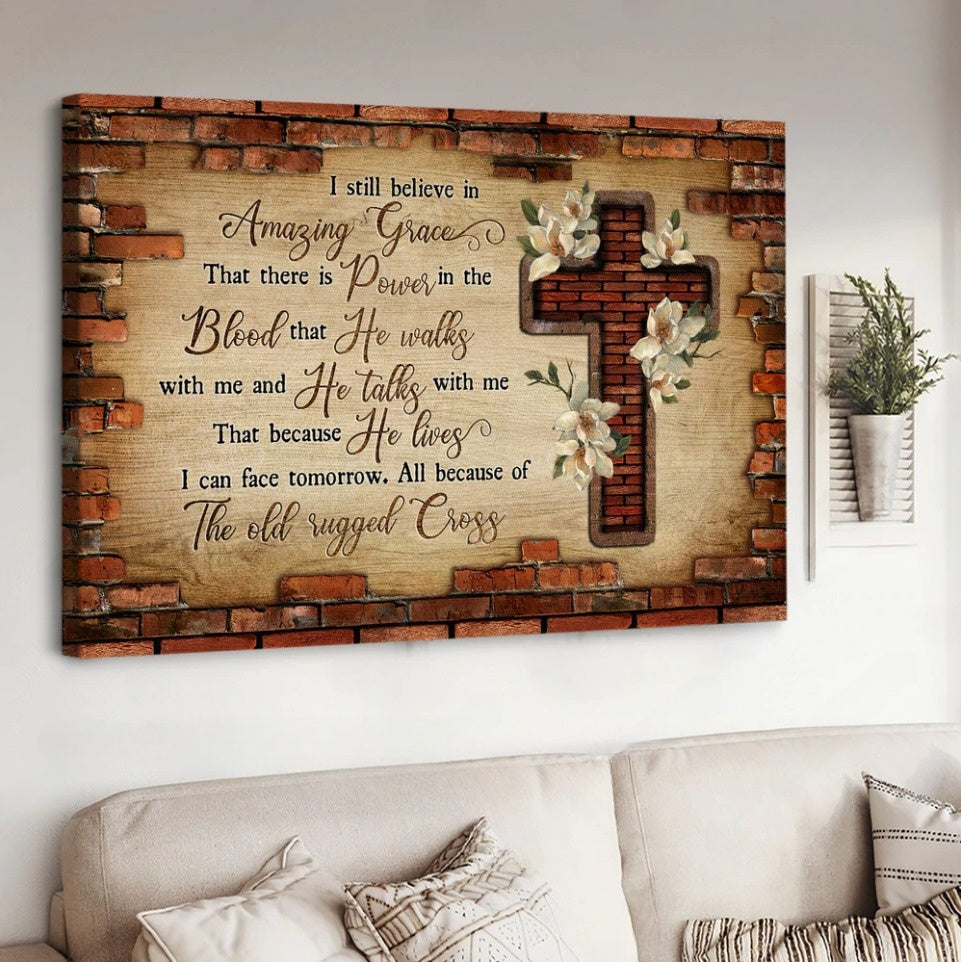Brick Wall Jesus Cross The Old Rugged Cross Canvas Wall Art Jesus Ca Ciaocustom