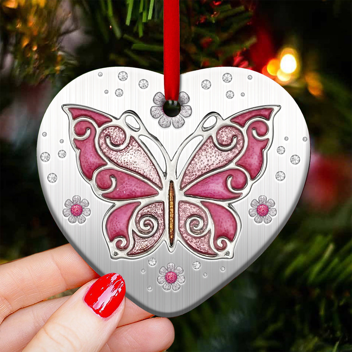 Butterfly Advice Heart Ornament - Christmas Ornament - Ciaocustom