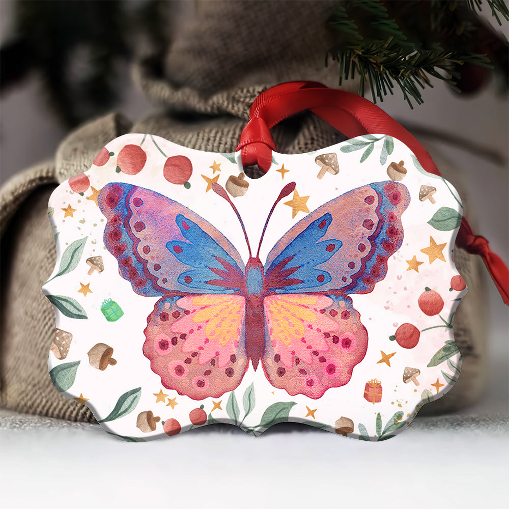 Butterfly Best Sister Ever Metal Ornament - Christmas Ornament - Christmas Gift