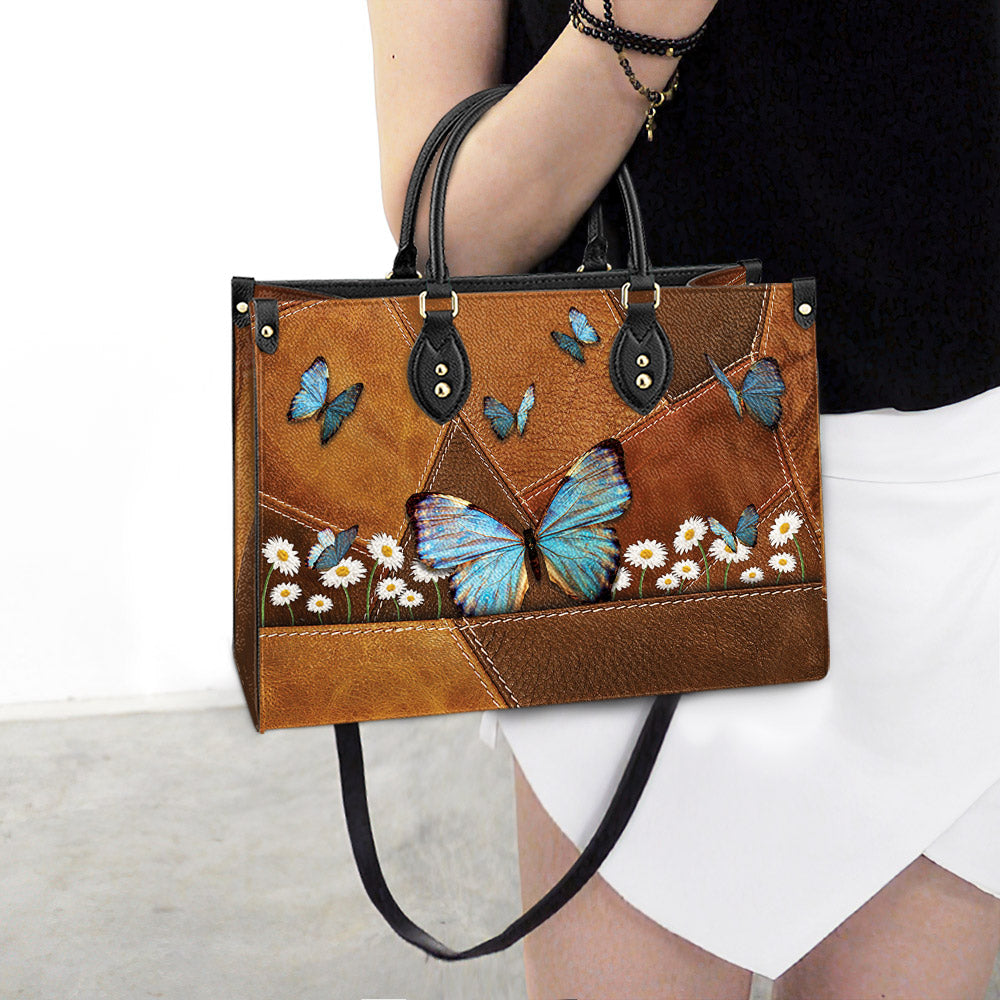 Butterfly Daisy Beautiful Leather Bag - Women's Pu Leather Bag - Best Mother's Day Gifts