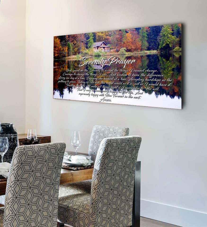 Cabin & Serenity Prayer Wall Art - Christian Canvas Wall Art