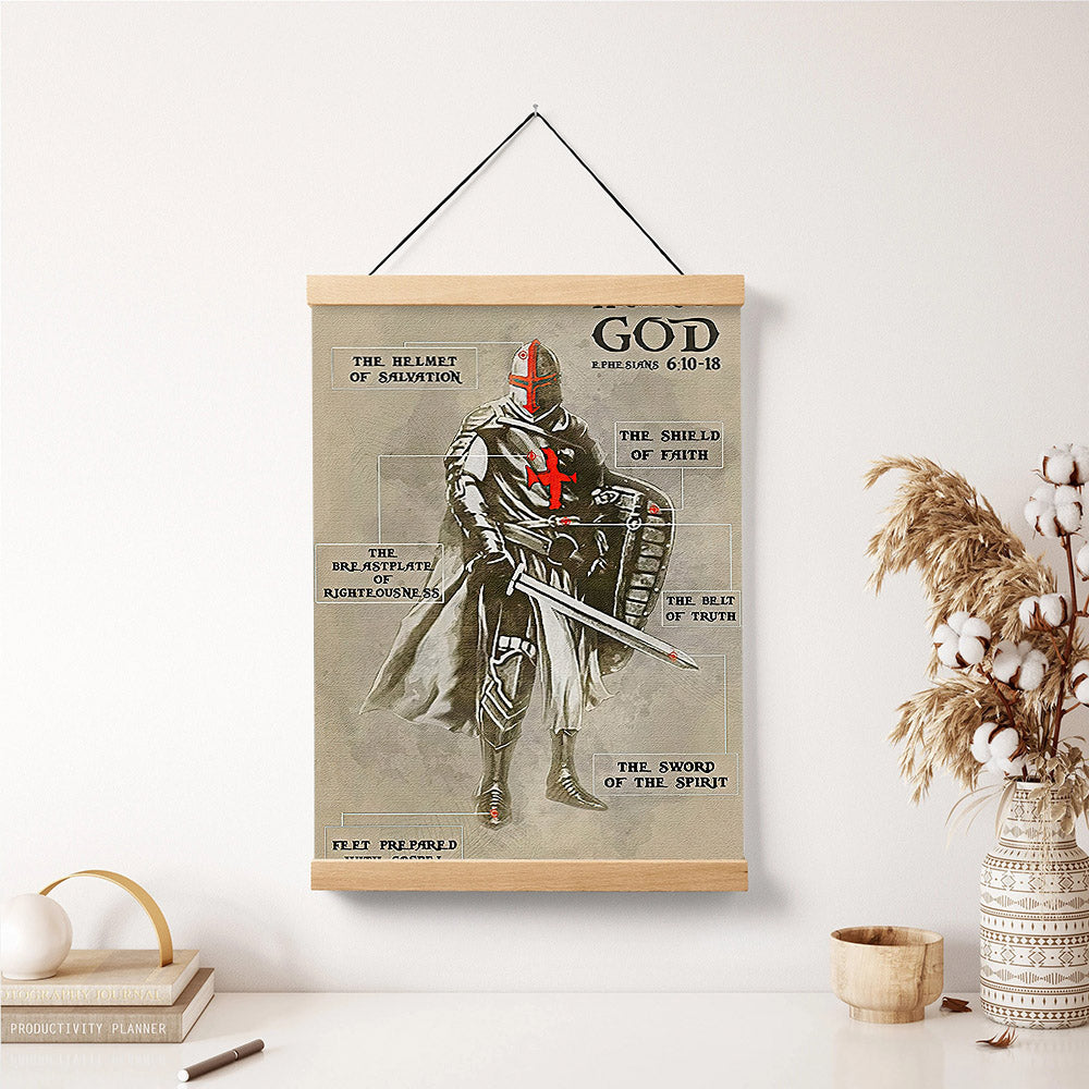 Armor Of God Poster Hanger - Canvas Wall Hanging - Ciaocustom
