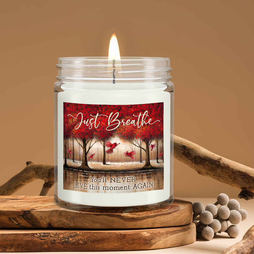 Just Breathe - Cardinal - Christian Candles - Bible Verse Candles - Natural Candle - Soy Wax Candle 9oz - Ciaocustom