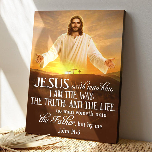 Bible Verse Canvas - God Canvas - I Am The Way The Truth And The Life John 14:6 Canvas - Scripture Canvas Wall Art - Ciaocustom