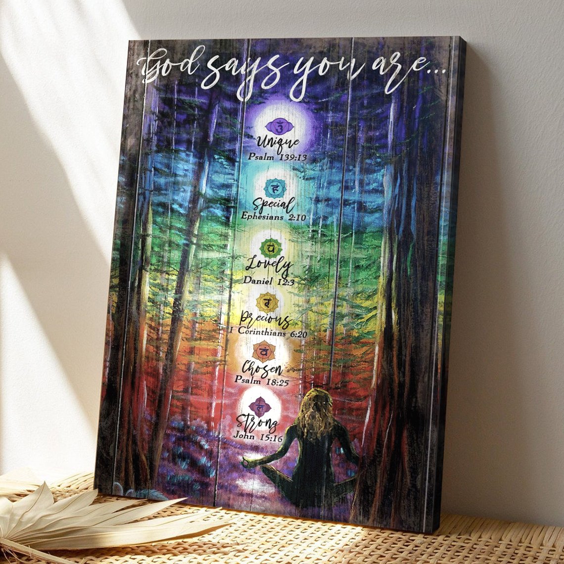 Christian Canvas Wall Art - Jesus - God Says You Are Colorful Canvas ...