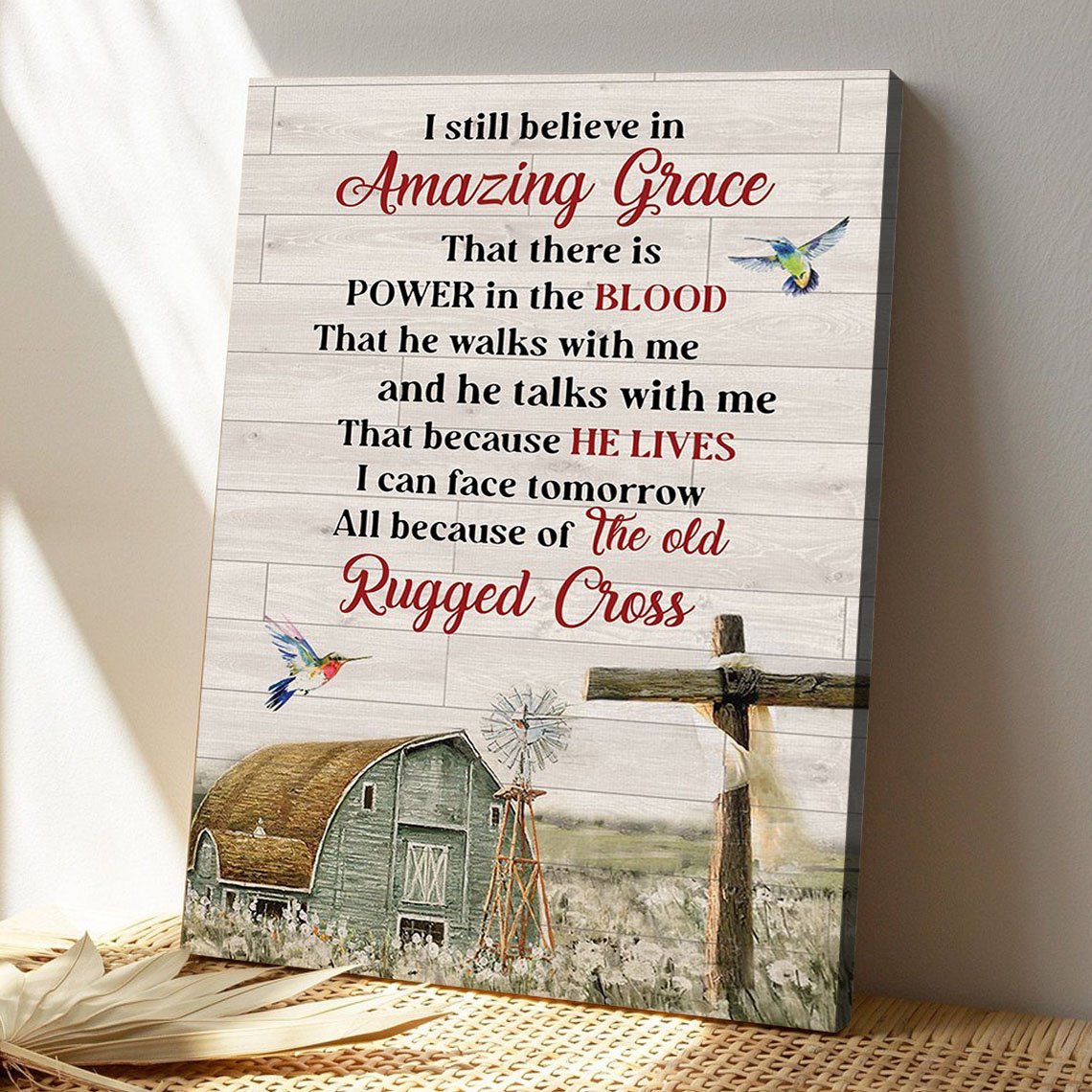 Christian Canvas Art - God Canvas - There Is Power In The Blood - Special Cross Christian Canvas - Scripture Canvas - Ciaocustom