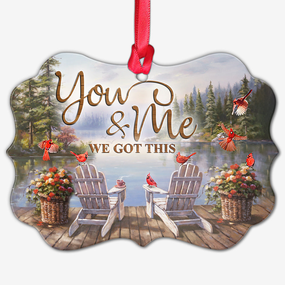 Cardinal You And Me Metal Ornament - Christmas Ornament - Christmas Gift