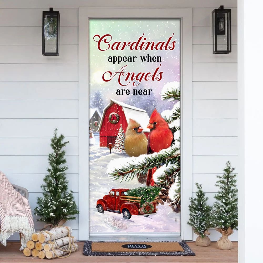 Cardinals Appear When Angels Are Near Door Cover - Religious Door Decorations