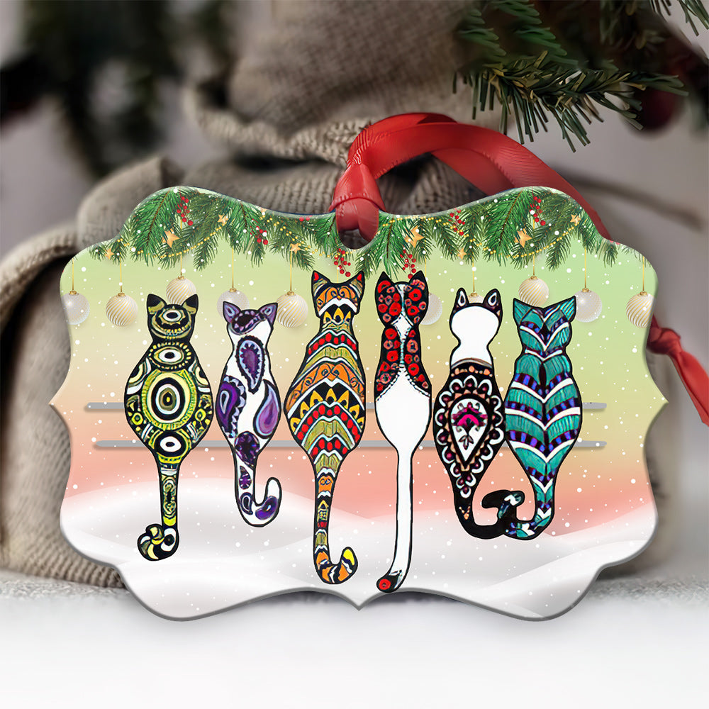 Cat Friends Metal Ornament - Christmas Ornament - Christmas Gift