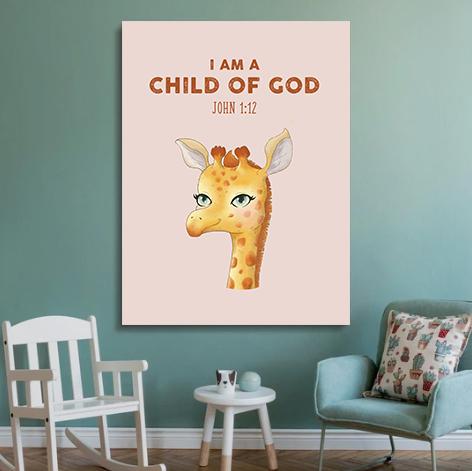 Child Of God Canvas - Childrens Bedroom Canvas - Christian Canvas Wall Art - Ciaocustom