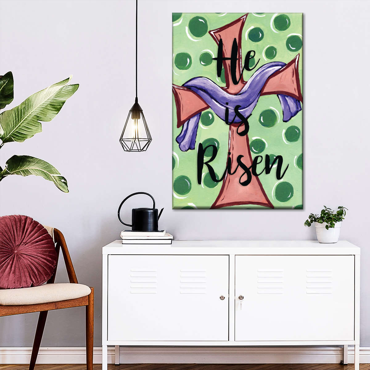 Christ He Is Risen Canvas Wall Art - Christian Wall Decor Art - Religious Wall Decor