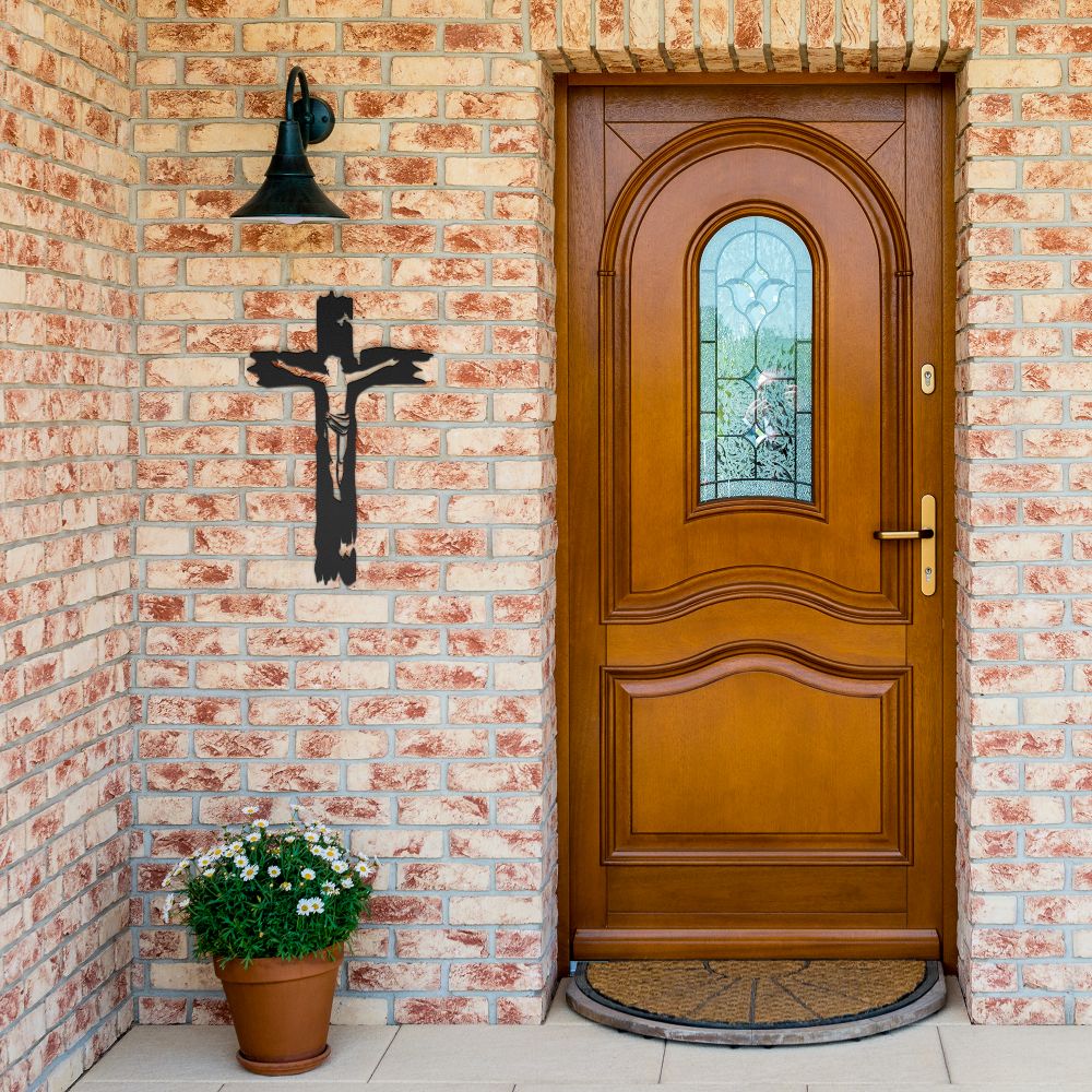 Christ On Cross Metal Sign - Christian Metal Wall Art - Religious Metal Wall Decor