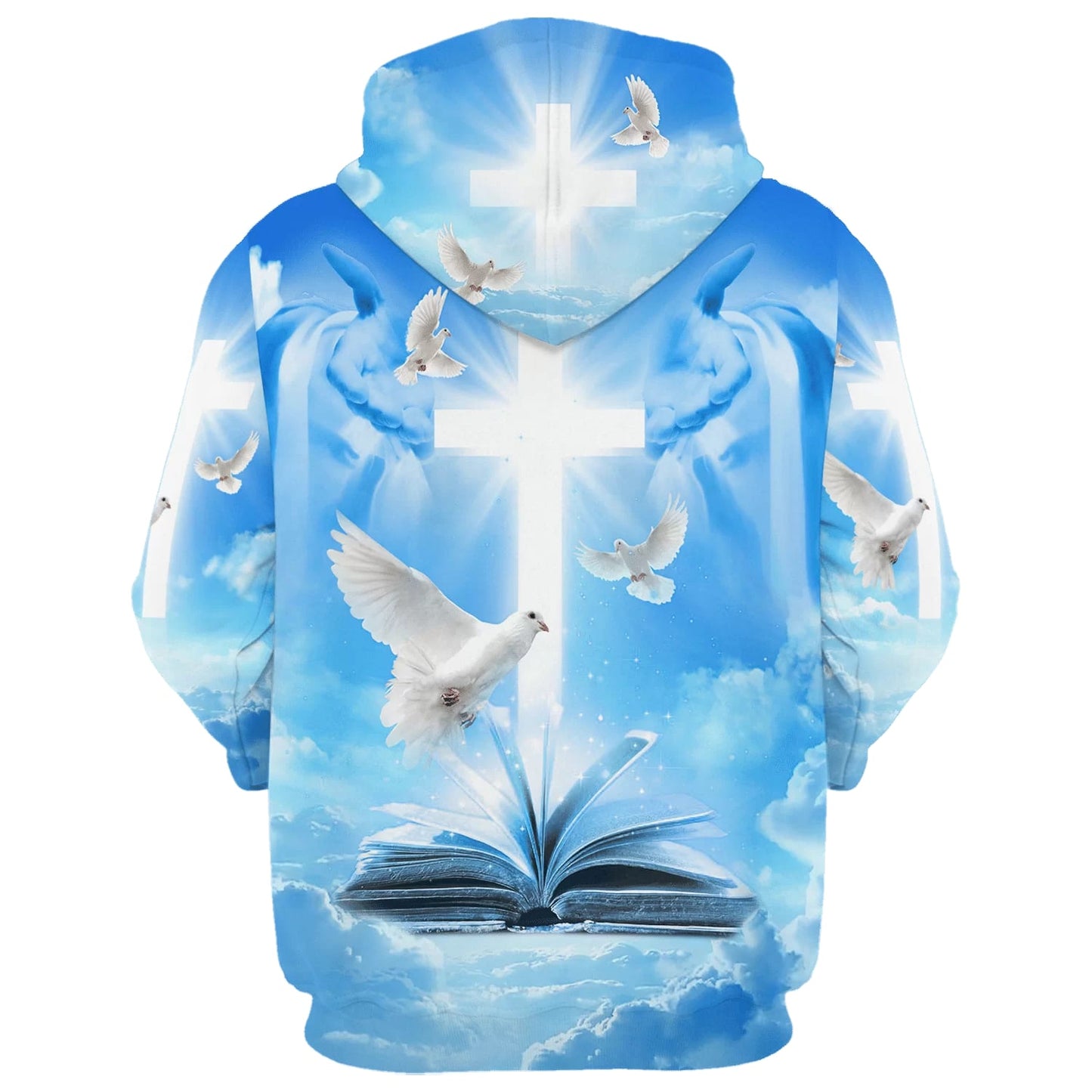 Christian Cross, Bible and Dove 3D Hoodies - Men & Women Christian Hoodie - 3D Printed Hoodie